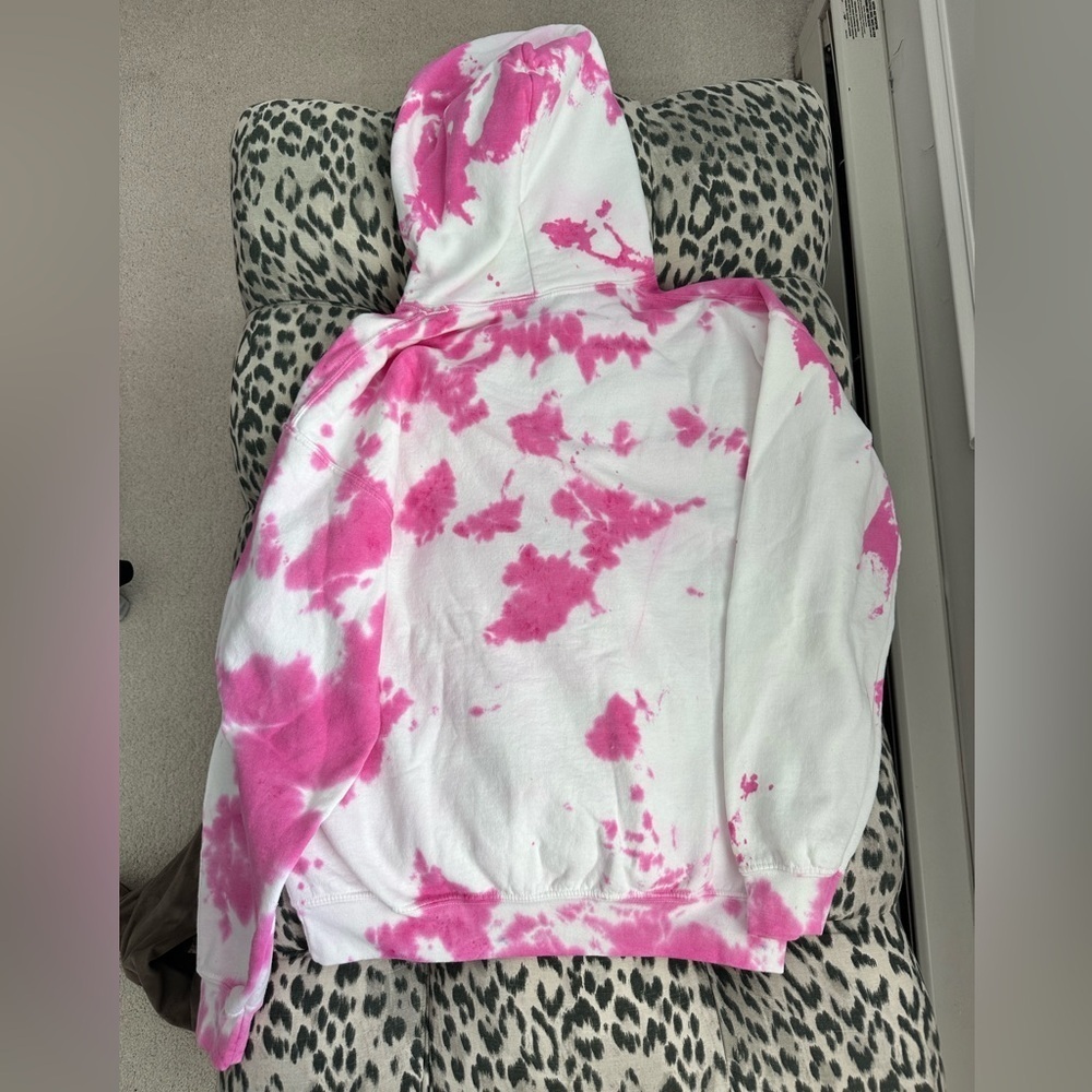 Pink & White Tie Dye Hoodie Size Medium - Picture 2 of 6